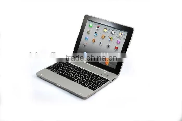 Power bank wireless Bluetooth keyboard case for iPad234 with 4000mah battery,rechargable folio calmshell Bluetooth keyboard