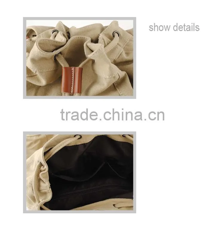 high quality hot sale custom fashion simple plain canvas backpack for teens
