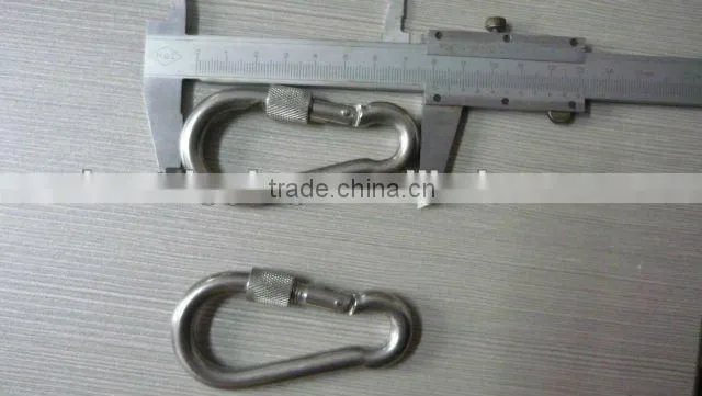 Carabiner snap hook with screw din5299 form D