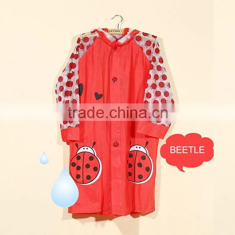 Manufacturers selling cartoon children raincoat with a thick poncho bag
