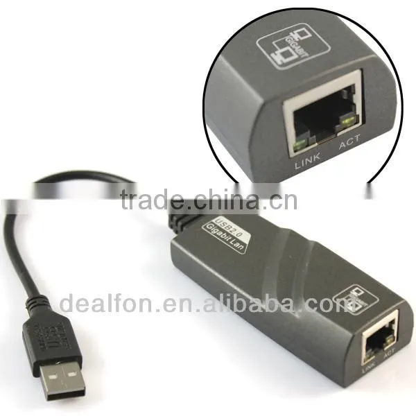 High Speed USB 2.0 to 10/100/1000Mbps Ethernet RJ45 Gigabit Lan Adapter