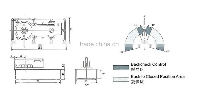 Cheap price stainless steel glass door floor spring(DL-65)