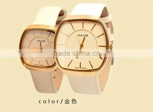 Business pu leather couple watches alloy quartze couple watches