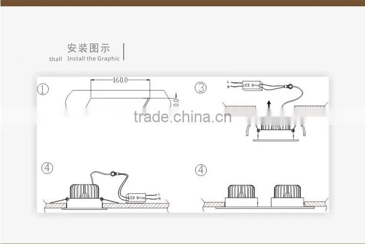 Recessed Spotlight Type High Power 8 inch 100W COB LED Downlight