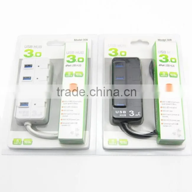 3.0 Super high speed 4 port usb hub with switch button