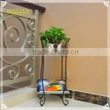 6 layers metal black round foldable plant stand