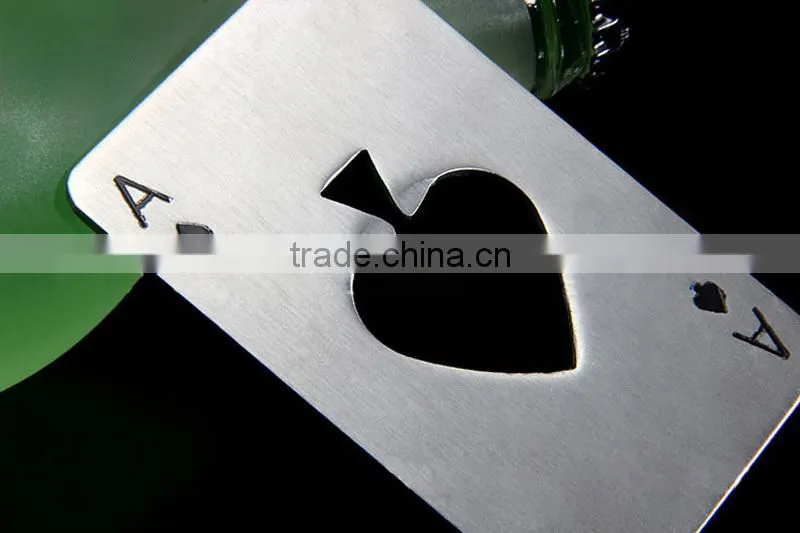 Ace of spades credit card design stainless steel bottle opener