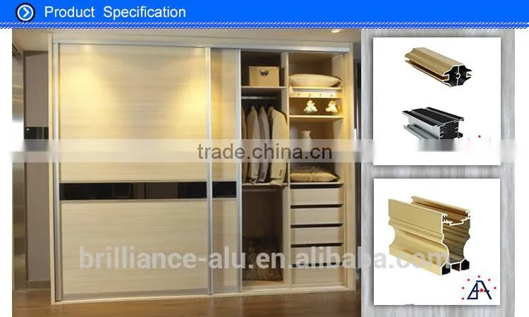 Brilliance High Quality Aluminium Wardrobe Door Frame Aluminium Profiles
