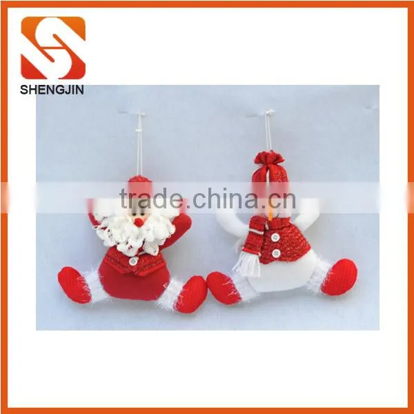 SJ-6586 14 " Hot Selling Christmas fleece decoration santa doll hangging