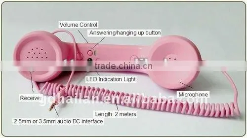 Retro Cellphone handset for Samsung with function key and rubber coating