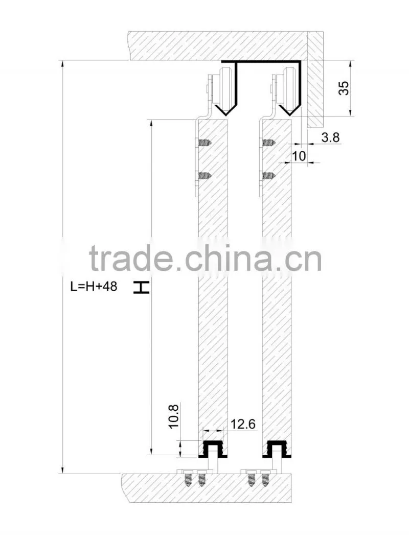 Furniture Wardrobe sliding door hardware fittings with roller
