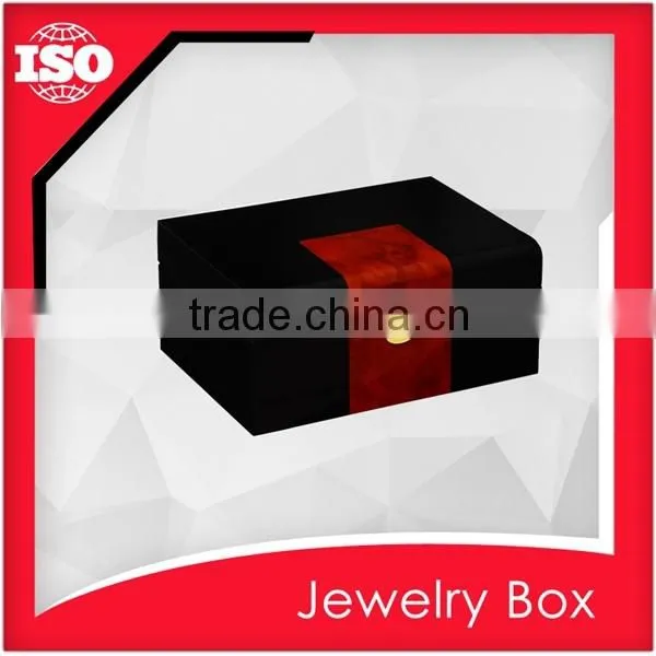 Luxury black MDF mirrored jewelry box with drawers