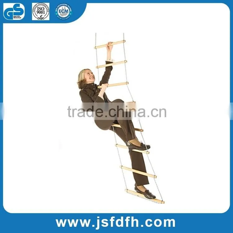 Wooden Climbing Rope Ladder for Indoor Playground, Outdoor House Tree or Boat