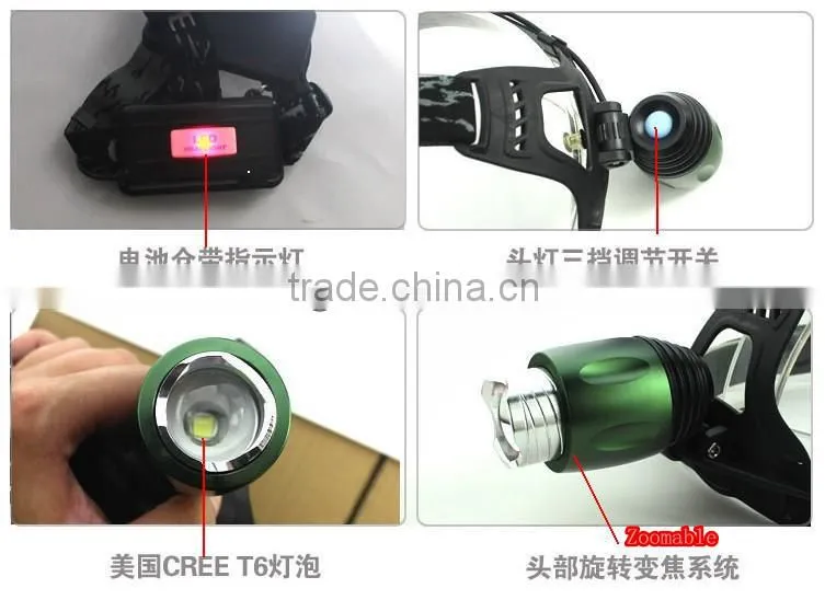 500Meters XM-L T6 Zoomalbe led headlamp
