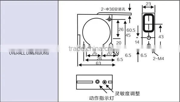 G24 Series 10-30VDC/90-250VAC NPN/PNP/2 Wires with NO/NC/NO+NC output Infrared Photoelectric Sensor , Photoelectric Switches