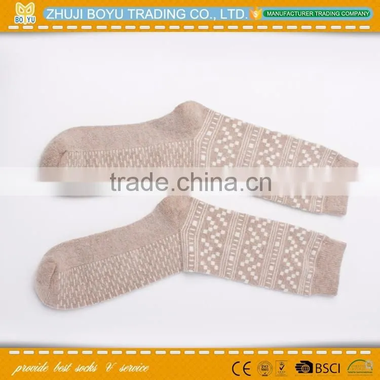 BY-161202 OEM Custom Wholesale Women's socks angora wool socks,Good Quality
