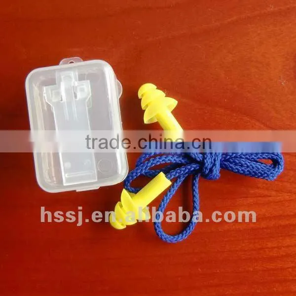 2016 3-layer TPR ear plugs (SNR:27db) hearing protection mushroom TPR earplugs with string