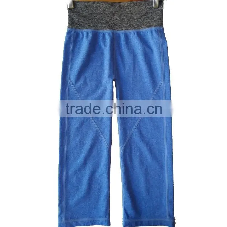 2015 New Model Wholesale Price Seamless Women Sports Knee Length Leggings Yoga Pants