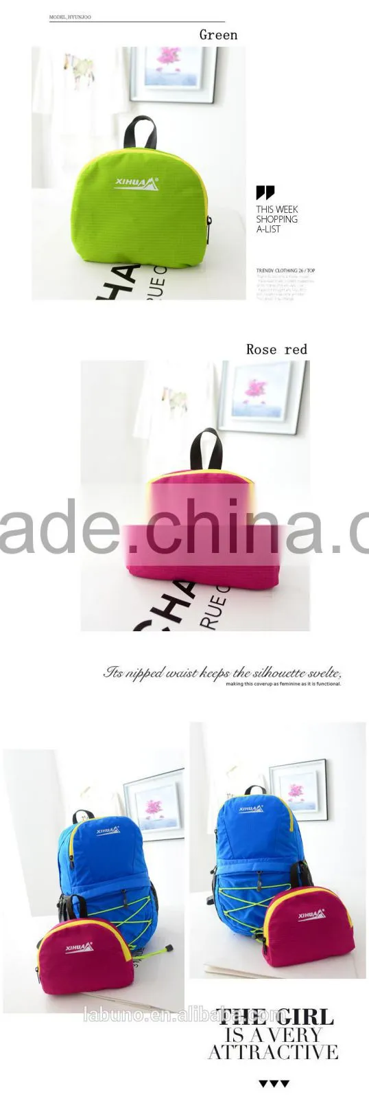 wholesale Fashion Leisure Folding backpack lightweight folding backpack