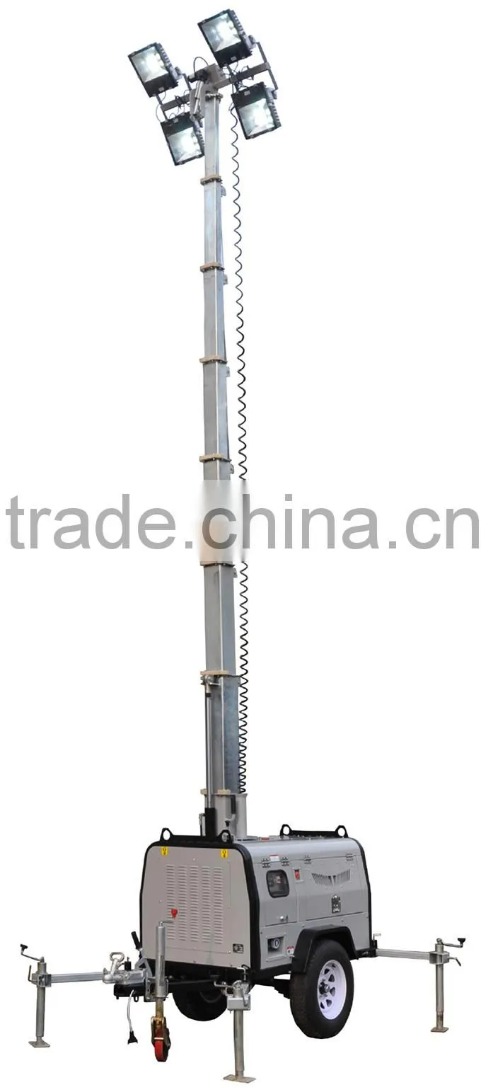 GNZM61C hydraulic lift trailer type lighting tower made in china for sale