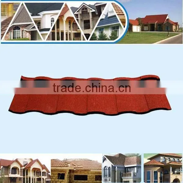 2016 Low Price Natural Colorful stone coated metal roofing materials roof tiles