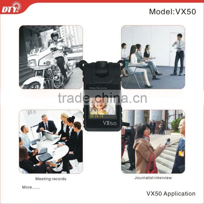 DTY VX50 portable dvr with screen ,wearable dvr Hot
