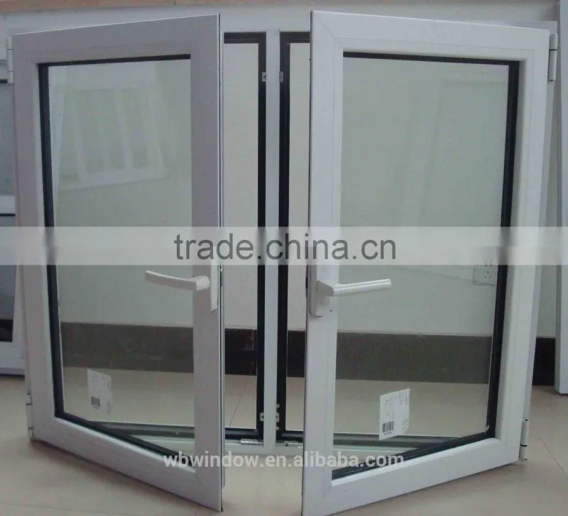 Cheap single clear glass PVC/UPVC tilt&turn home windows,white tilt&turn windows,PVC/UPVC windows and doors