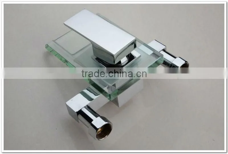 wall mounted glass waterfall shower faucet,bathtub mixer tap QH0818W