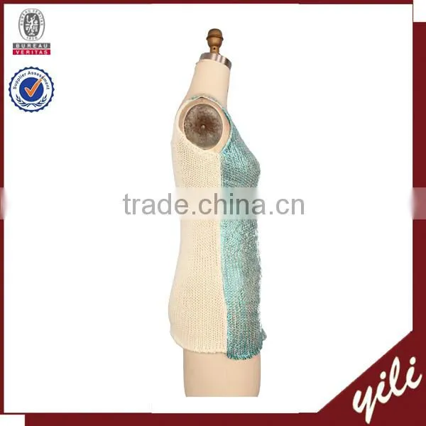 2014 fashion sexy ladies woolen yarn Sleeveless knitted tops