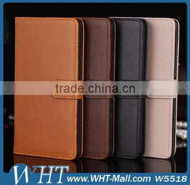 Top Quality Three Card Slots Leather Purse Case for LG G3, for LG G3 Flip Case Cover