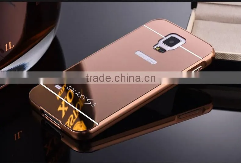 High Quality Fashion Gold Phone Case Bumper Mirror Case Cover For Samsung Galaxy S5