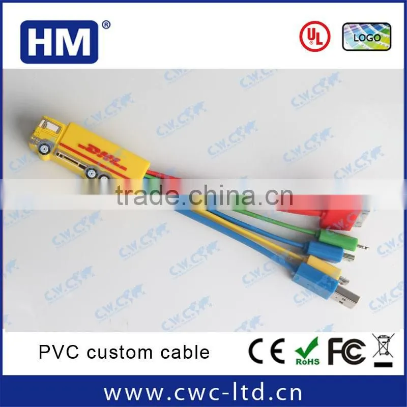 best promotional gifts custom shape UL approved 6 in 1 charging cables for mobile phones camera