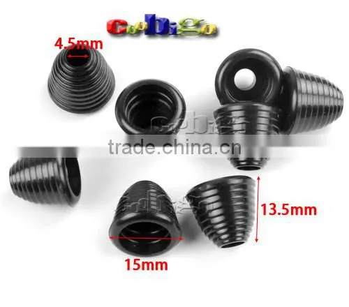 11/64"(4.5mm) Bell Stopper Plastic Cord Ends With Spiral Texture For Sportwear Rope Paracord #FLS163-B