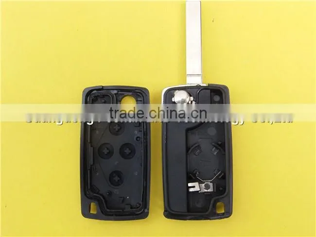 4 button flip folding remote key blank shell for Peugeot 307 CE0536