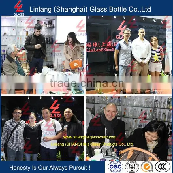 Transparent color with double caps glass ink bottle