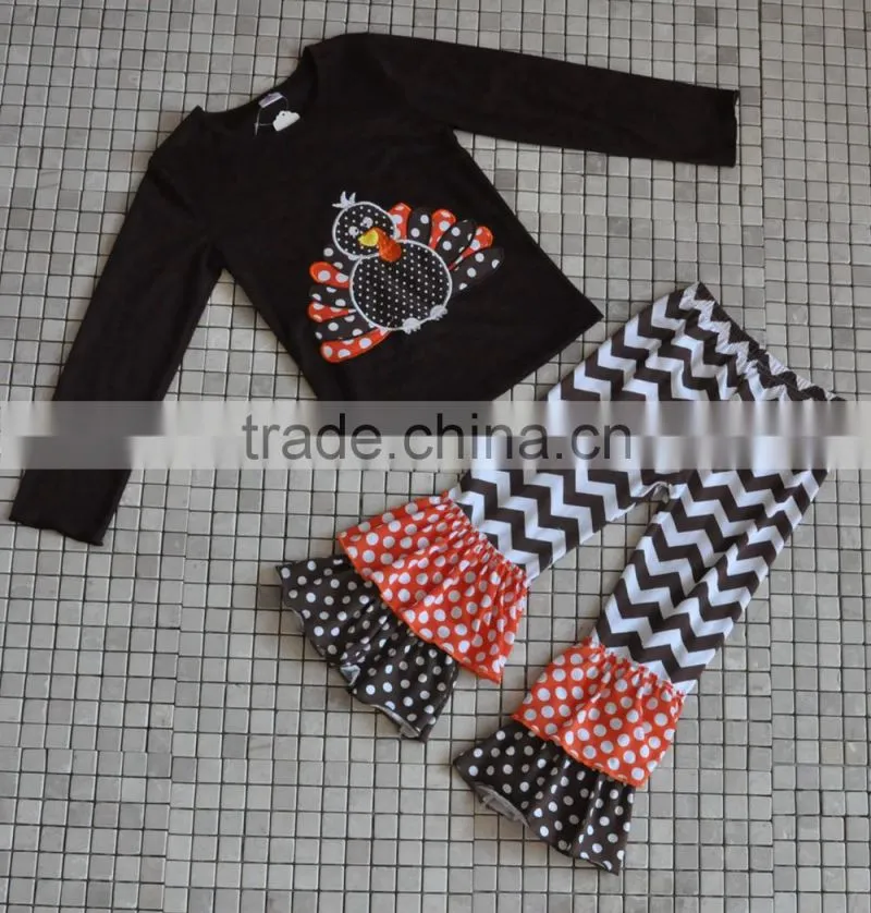 trendy western baby turkey thanksgiivng boutique with polka dots