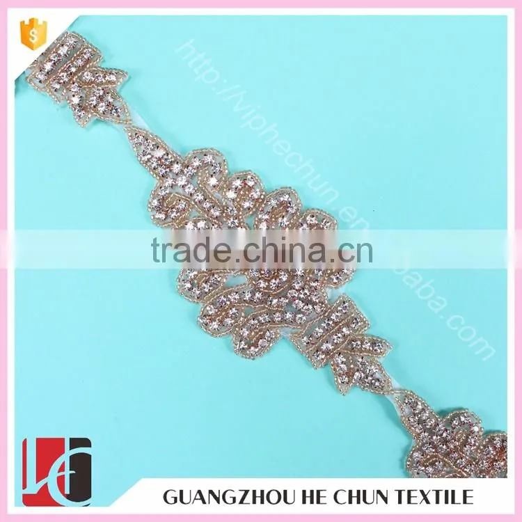 HC4752-1 Hechun Hot Fix Garments Fashion Beaded Lace Trim