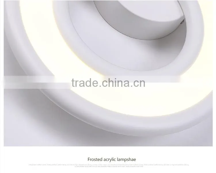 High Power Cool White Modern Wall Lamps 6W White Round Acrylic Wall Lamps