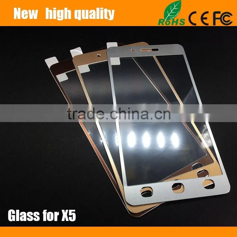 2.5D Titanium alloy brushed metal Tempered Glass Screen Protector guard for SONY X5