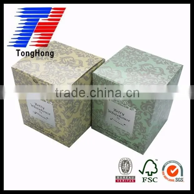 simple printing glossy lamination packaging box for candle
