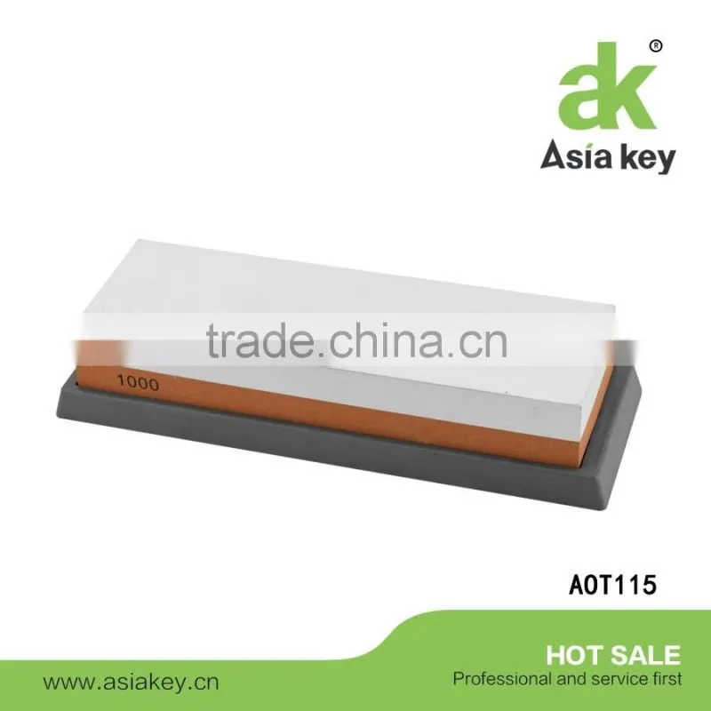 Anti-Slip Bamboo Base Double Sided White Corundum Knife Whetstone Sharpening Stone