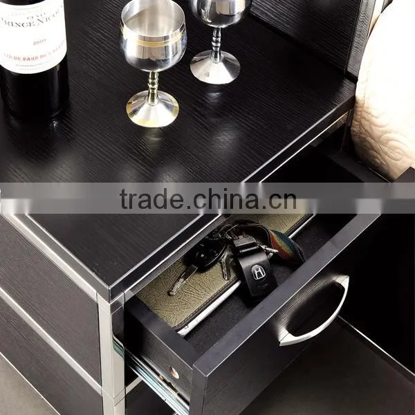 modern metal wood stainless steel nightstand
