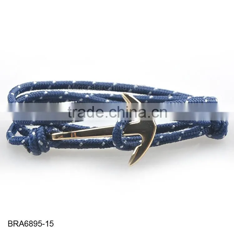 In Stock Navy Blue Rope Anchor Bracelet