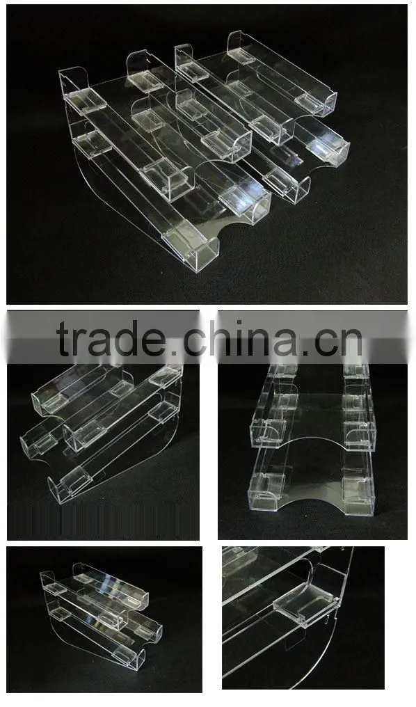 Pop cosmetics floor tiers display/retail cosmetic floor display/ display step shelf
