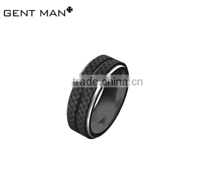 wholesales 8mm Titanium Rings black Wedding Band for Men carbon fiber titanium ring engagement ring
