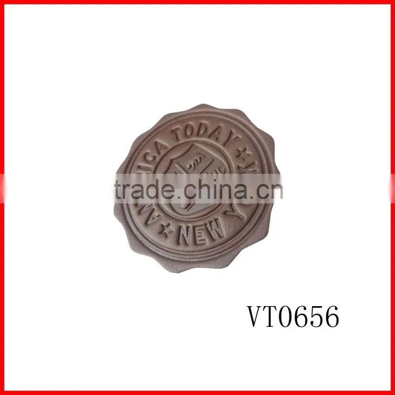 Jeans label black leather patch