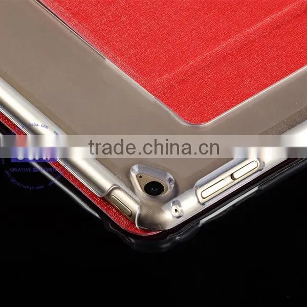 C&T Transparent Frosted Back Cover PU Leather Smart Case Cover for Apple iPad Pro 9.7 Inch