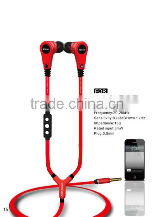 factory supply cheap earphone with MIC and volume control