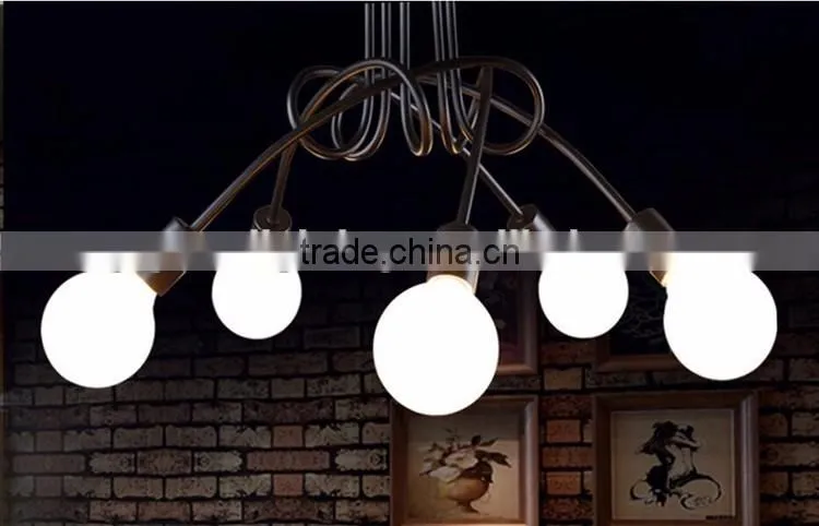 CE RoSH indoor iron black or white or red chandelier ceiling lamp GX-5109-3
