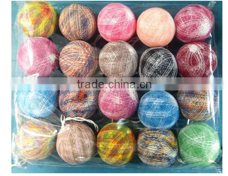 High Quality Handmade Multicolor Cotton Balls String Lights For Christmas Decor Wedding Bedroom Garden and Holiday Lighting